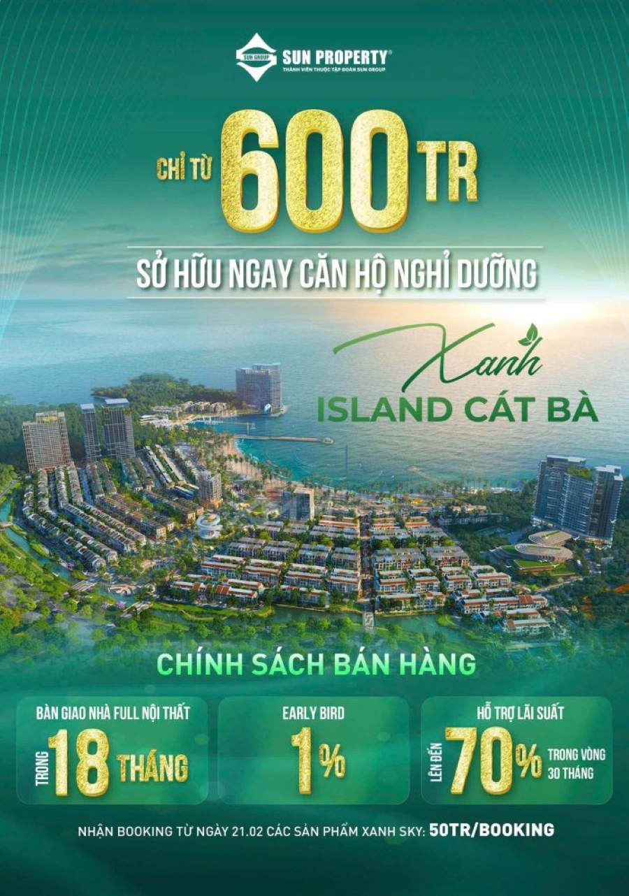Dự án SunGroup Cát Bà cung cấp chính sách bán hàng linh hoạt Dự án SunGroup Cát Bà cung cấp chính sách bán hàng linh hoạt